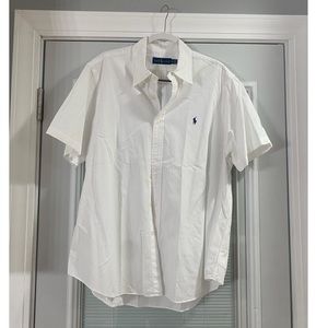 Ralph Lauren White Short-Sleeve Button-Down, size XL